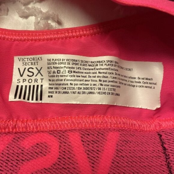 VICTORIAS SECRET Pink Racer back sports bra Medium - Picture 3 of 4